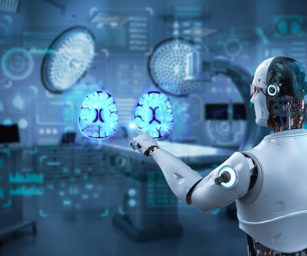 medical-technology-concept-with-3d-rendering-robot-analyze-xray-brain-tomography_493806-14213-1